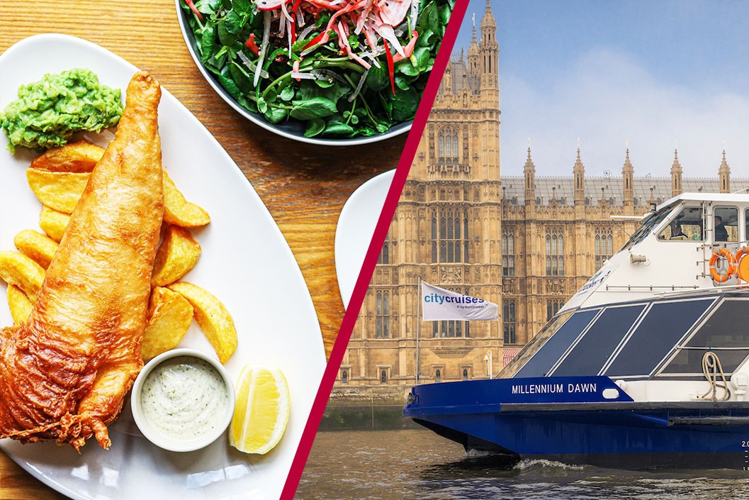 Image of Three Course Meal at a Gordon Ramsay Restaurant and Thames River Cruise for Two