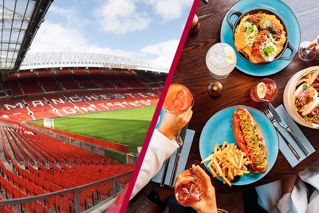 Image of Manchester United Old Trafford Stadium Tour for Two with One Course Meal with Prosecco at Manahatta