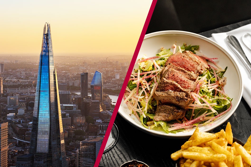 Image of The View from The Shard with Three Course Meal and Prosecco for Two at Gaucho