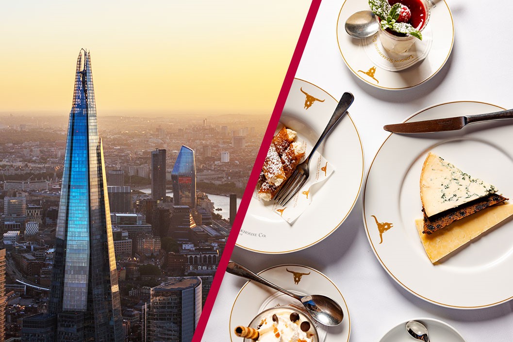 White View From The Shard With Six Course Meal & Cocktails For Two At London Steakhouse Co - Special Offer