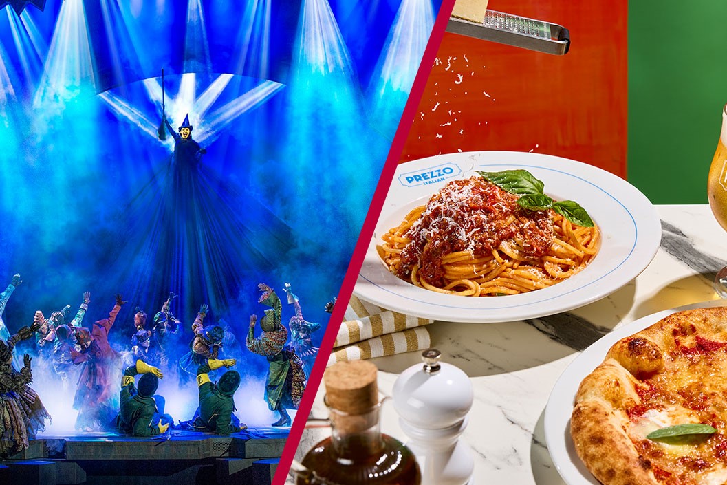 Theatre Tickets to Wicked The Musical for Two with a Two Course Meal at Prezzo