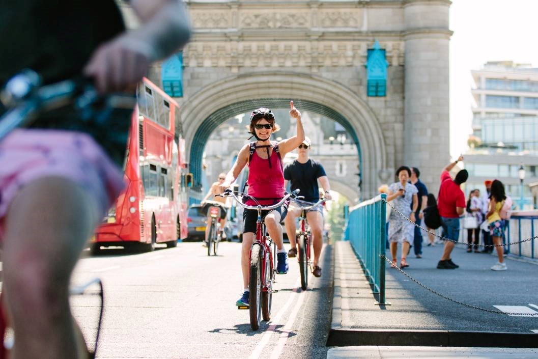 Secrets of London Bike Tour: Thames, Tower Bridge and Market for Two Adults with Unlimited Biking