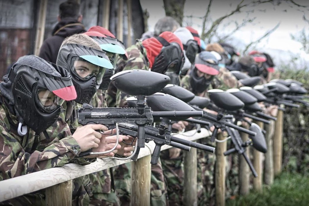 Paintballing with 150 Paintballs Each for Two Adults and Two Children at Battlelands
