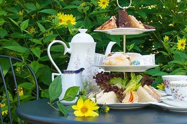 Entrance to Barnsdale Gardens with an Afternoon Tea for Two