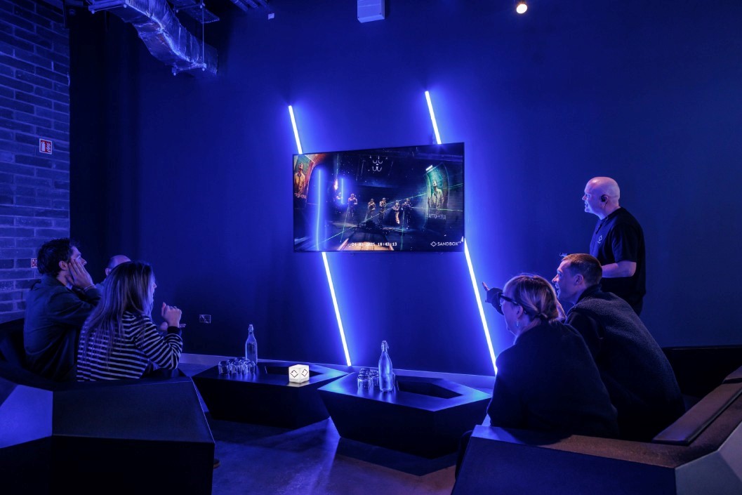 Sandbox VR for Two with Robotic Bartender Cocktail Each