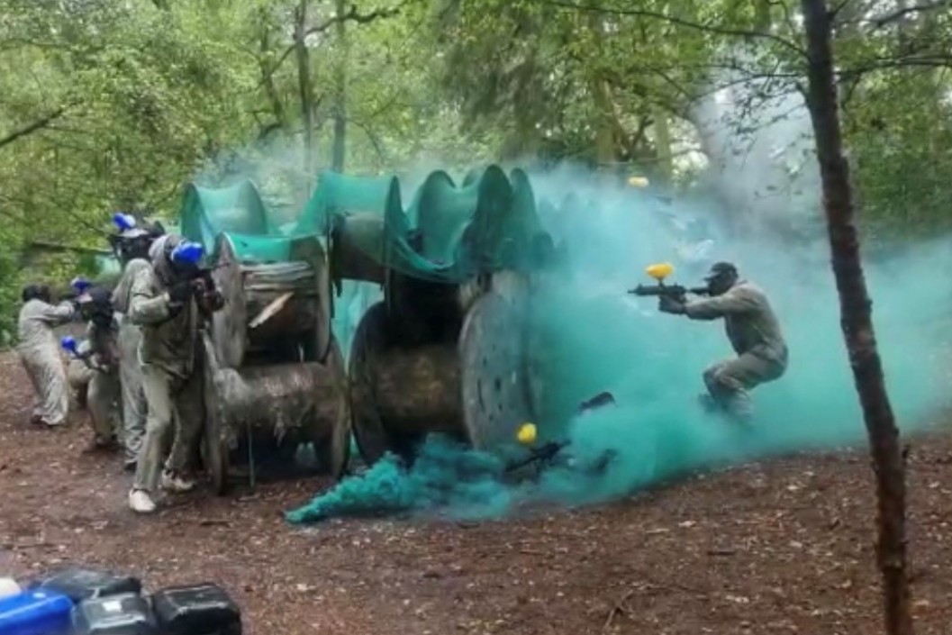 Eight Hours of Paintball with 100 Paintballs Each for Four