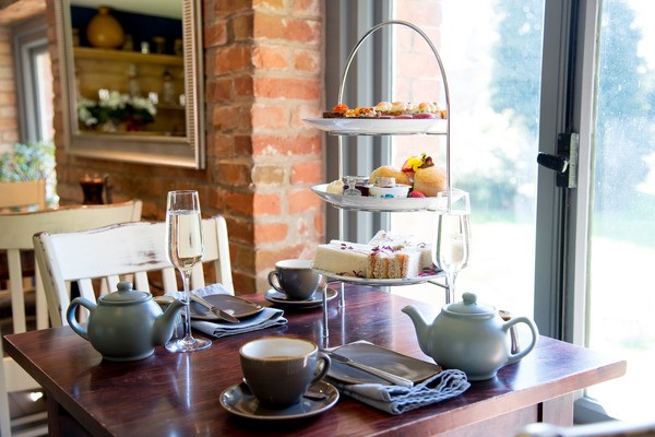 Salmon/Cream Afternoon Tea For Two At The Granary, Weston Park