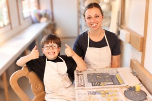 Private Tic Tac Toe Ceramics Workshop for One Adult and One Child with Katherine Fortnum Ceramics picture