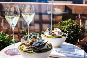 Oysters & Dom Perignon for Two on The Georgian Terrace, Harrods Image 1