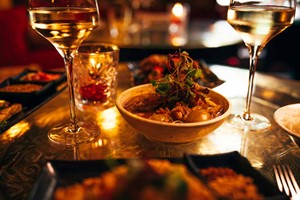 Signature Thai Twelve Plate Sharing Meal with Prosecco for Two at the Crazy Bear Stadhampton Image 1
