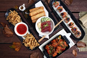 Pan-Asian Eight Dish Sharing Menu with Fizz for Two at interactive Inamo Image 1