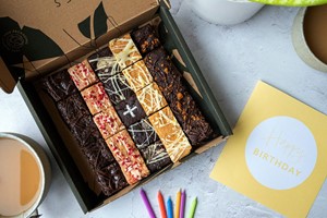 Click to view details and reviews for Birthday Brownie And Blondie Gift Box Delivery With Positive Bakes.