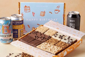 12 Piece Birthday Brownies and Trio of Beers Bundle by Cutter & Squidge picture
