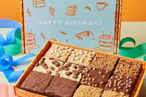 24 Piece Birthday Brownies and Prosecco Bundle by Cutter & Squidge picture