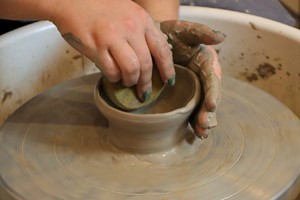 Pottery Wheel Throwing Taster Class for One at Bonbon Pottery Royal Wharf Studio picture
