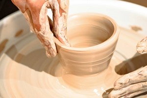 Pottery Wheel Throwing Taster Class for Two at Bonbon Pottery Royal Wharf Studio picture