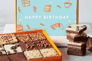 12 Piece Birthday Brownies and Prosecco Bundle by Cutter & Squidge picture