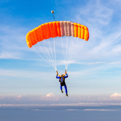 Man parachuting in the air