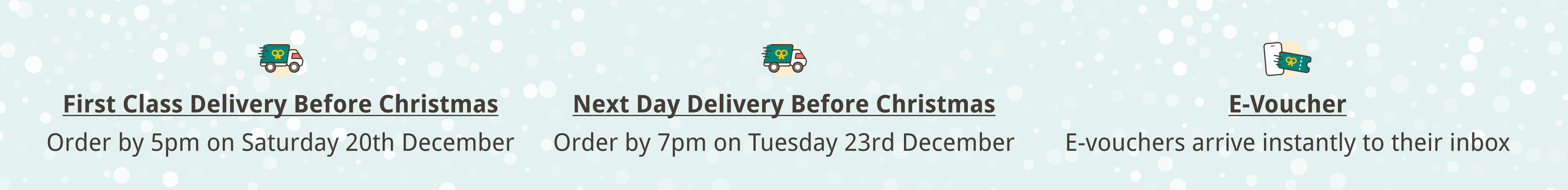Order an e-voucher anytime for instant delivery straight to their inbox - even on Christmas Day!