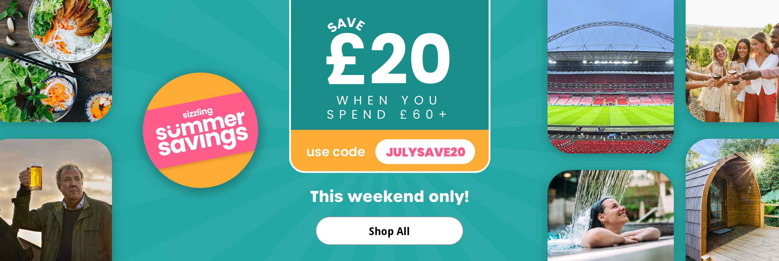Save £20 when you spend £60+ at Buyagift - this weekend only
