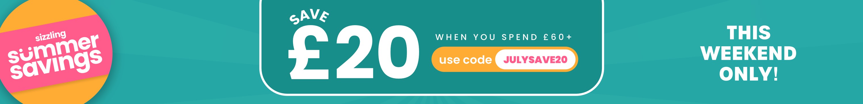 Save £20 when you spend £60+ at Buyagift - this weekend only