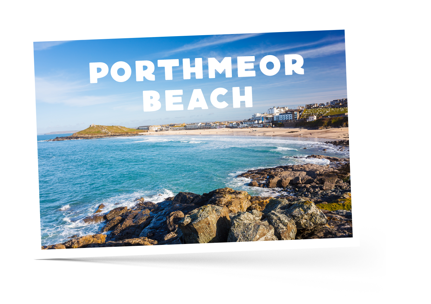 Blue skies over Porthmeor beach in Cornwall