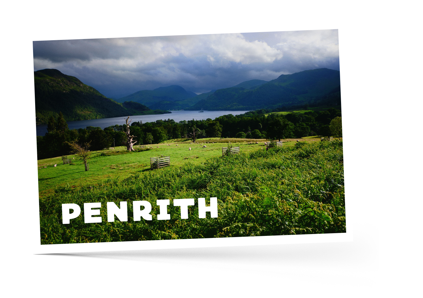 Green Fields and Cloudy Skies in Penrith, Lake District