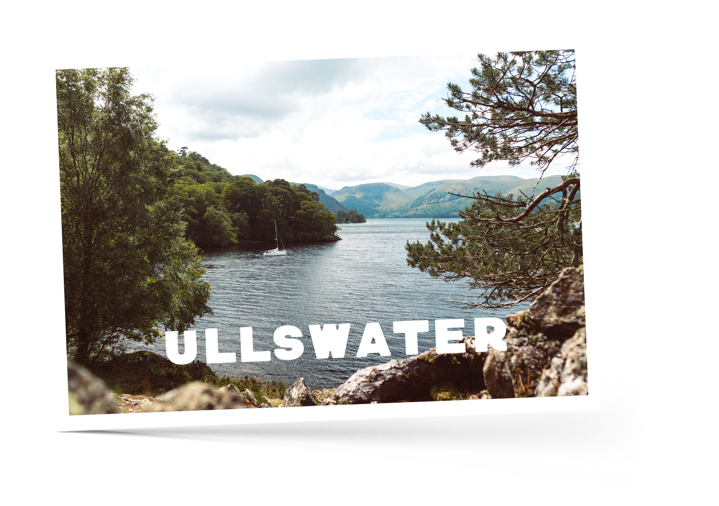 Boat sailing over Ullswater Lake in the Lake District